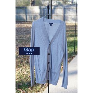 GAP Extra Long Cardigan Light Grey